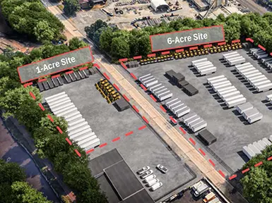 8500 old bristol pike showing a 1 acre and 6 acre site