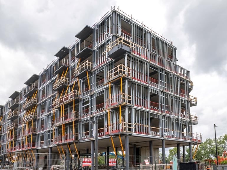 Multifamily apartment building under construction