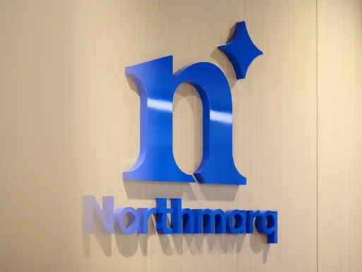 Logo of Northmarq at headquarters